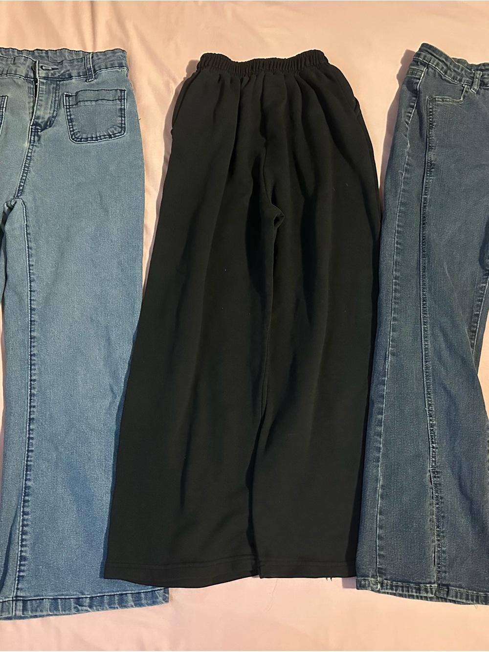 Wide Leg Black Drawstring Pants